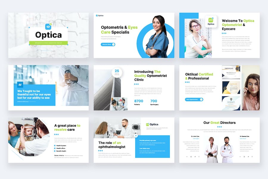 眼科验光师眼科护理keynote模板 - 顶尖PPT