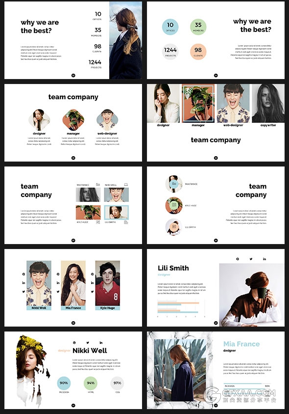 100页极简大气欧美杂志摄影展示keynote模板 - 顶尖PPT