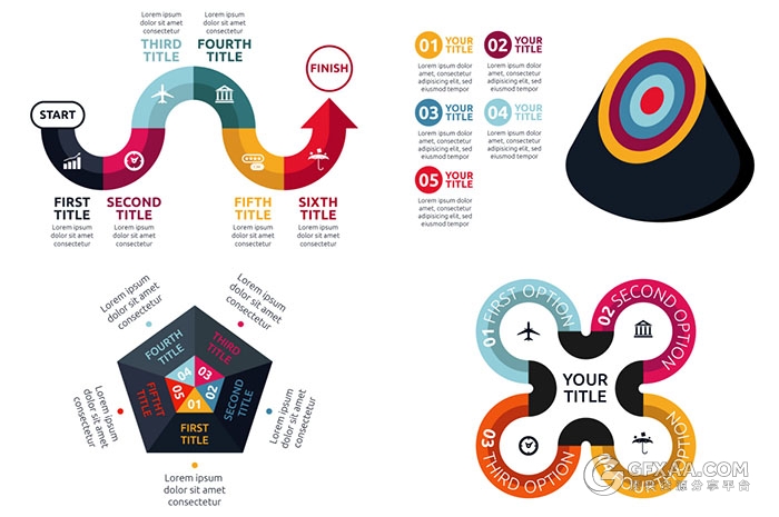 精美PPT信息逻辑图形图表合集3种格式PS/AI/PPT - 顶尖PPT