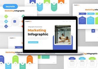 彩色流程图形keynote模板 - 顶尖PPT