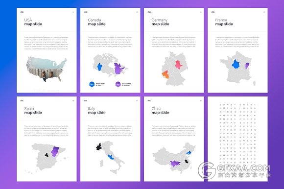 90页A4规格精美渐变色风格PPT模板 - 顶尖PPT