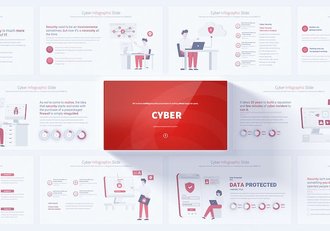 商务工作场景图形插画PPT模板 - 顶尖PPT