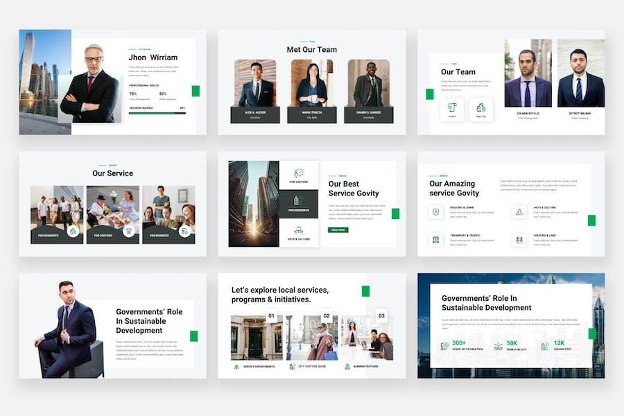 政府城市职能部门报告PPT模板 - 顶尖PPT