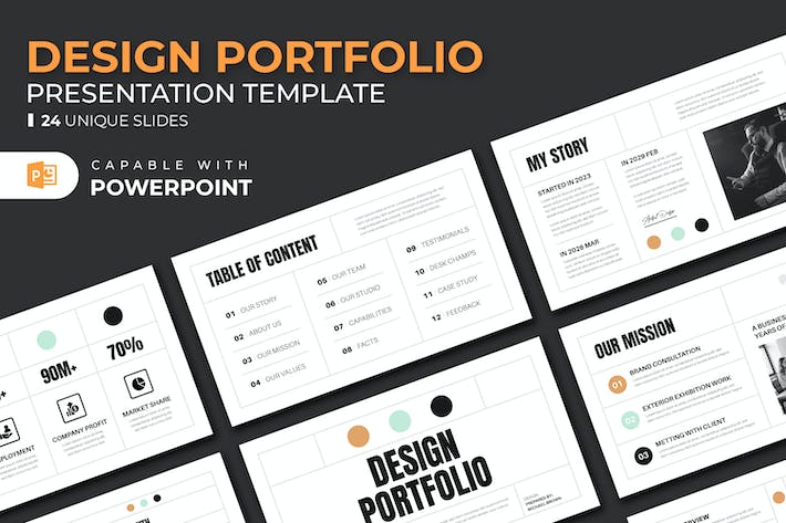 作品集设计展示方案PPT模板 - 顶尖PPT