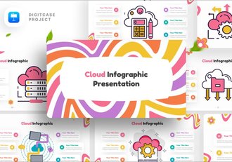 云数据云服务信息图形keynote模板 - 顶尖PPT