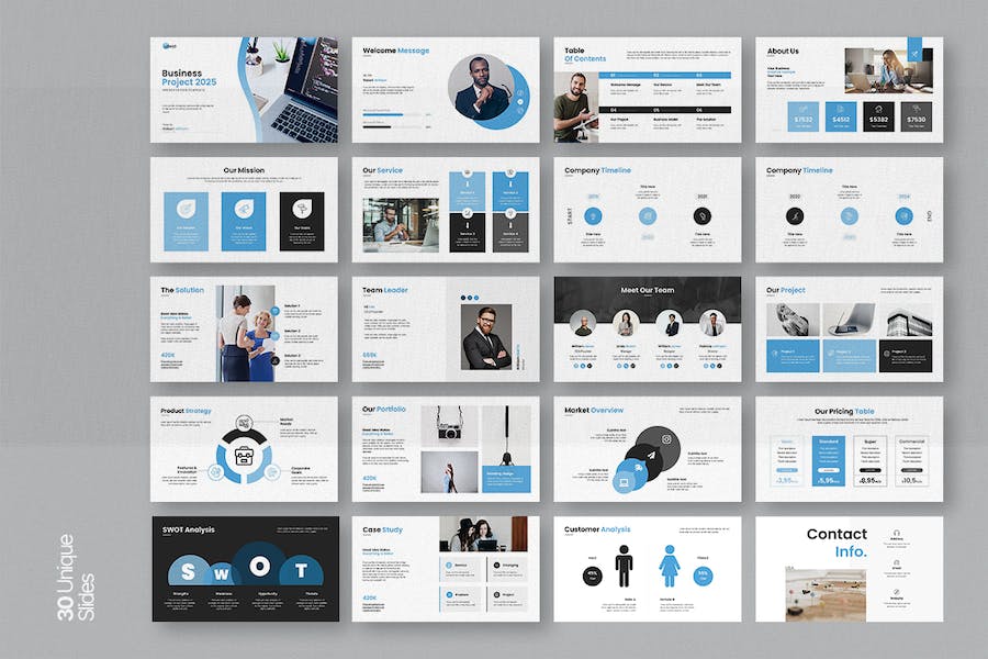 商业项目合作业务推广展示国外PPT模板 - 顶尖PPT