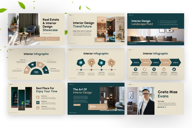 室内设计演示PPT模板 - 顶尖PPT