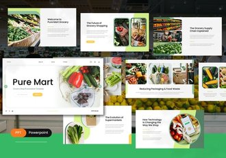 瓜果蔬菜杂货店介绍PPT模板 - 顶尖PPT