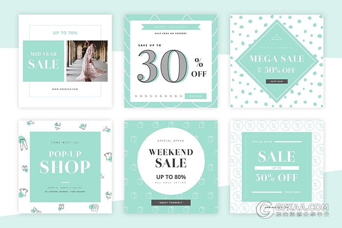 清新文艺风格小尺寸手机端PPT模板 - 顶尖PPT