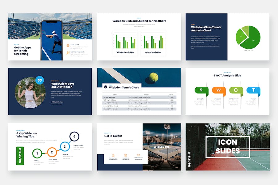网球体育赛事活动宣传展示PPT模板 - 顶尖PPT
