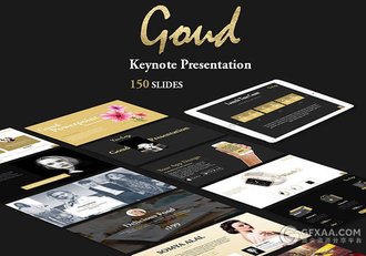 150多页土豪金配色高端大气keynote模板 - 顶尖PPT