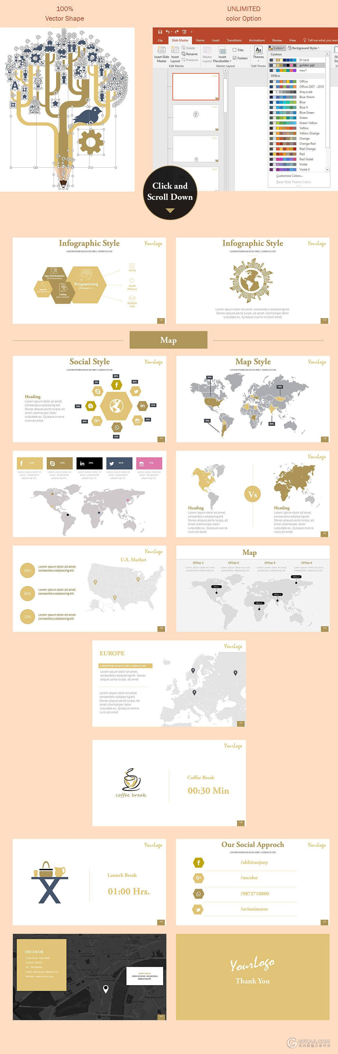 150多页土豪金配色高端大气keynote模板 - 顶尖PPT