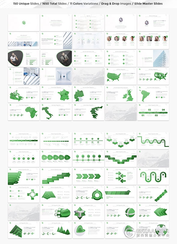 3套高端商务精美配色多图形图标PPT模板合集 - 顶尖PPT