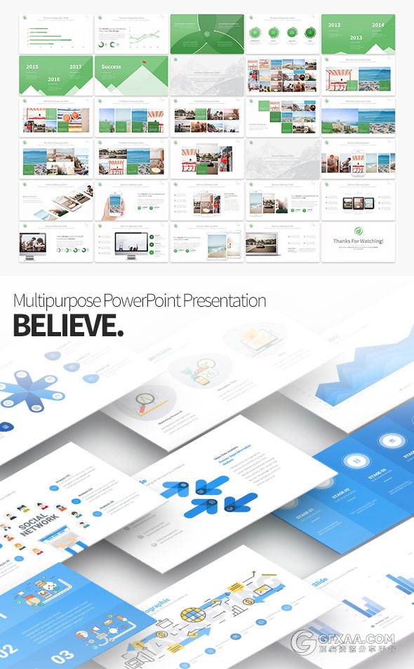 3套高端商务精美配色多图形图标PPT模板合集 - 顶尖PPT