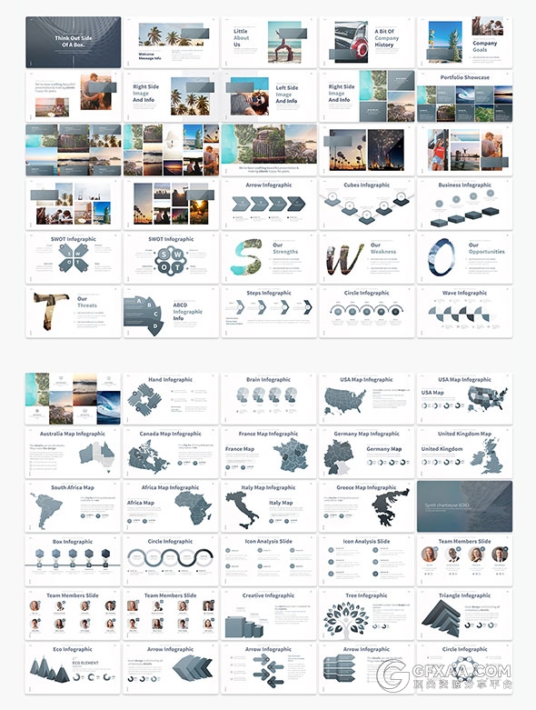 3套高端商务精美配色多图形图标PPT模板合集 - 顶尖PPT