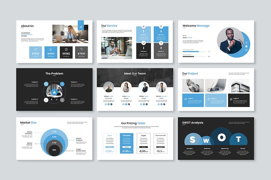 商业项目合作业务推广展示国外PPT模板 - 顶尖PPT