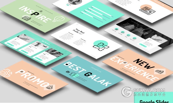 133页扁平化色块文艺小清新配色PPT模板 - 顶尖PPT