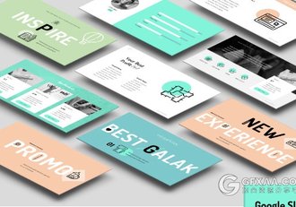 133页扁平化色块文艺小清新配色PPT模板 - 顶尖PPT