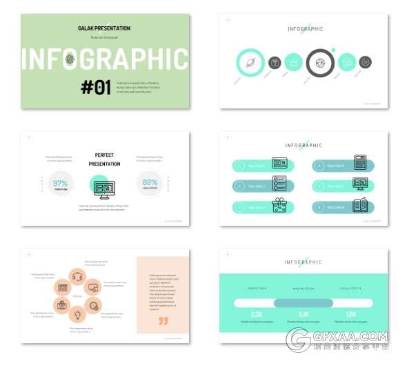 133页扁平化色块文艺小清新配色PPT模板 - 顶尖PPT