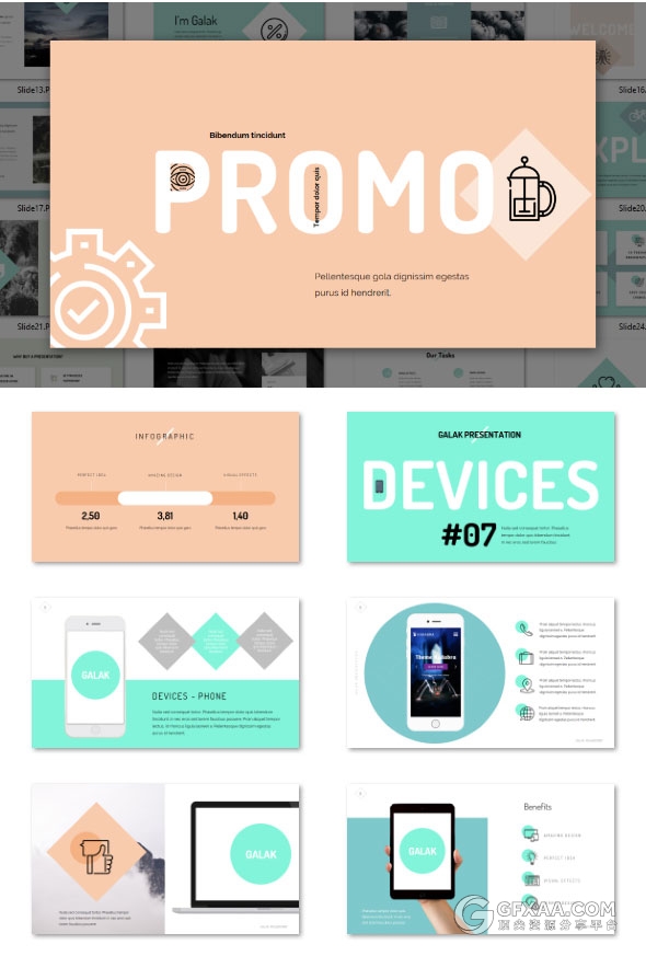 133页扁平化色块文艺小清新配色PPT模板 - 顶尖PPT