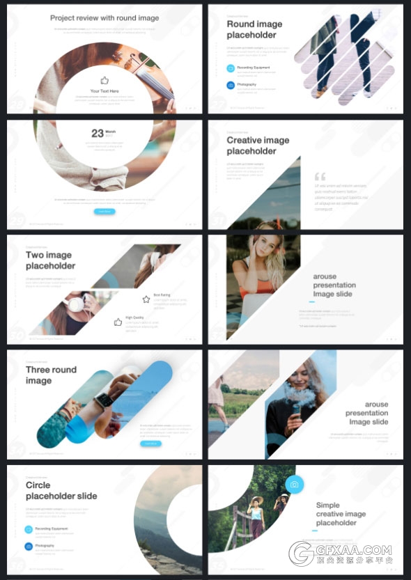 10种配色60多页高端精美PPT模板 - 顶尖PPT