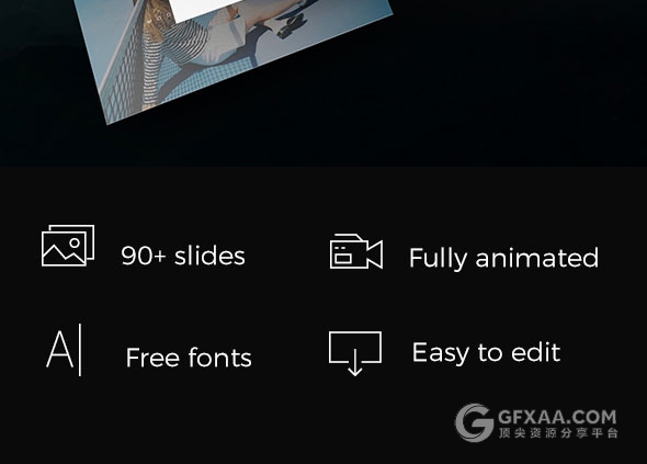 90多页简约艺术摄影图片展示PPT模板 - 顶尖PPT