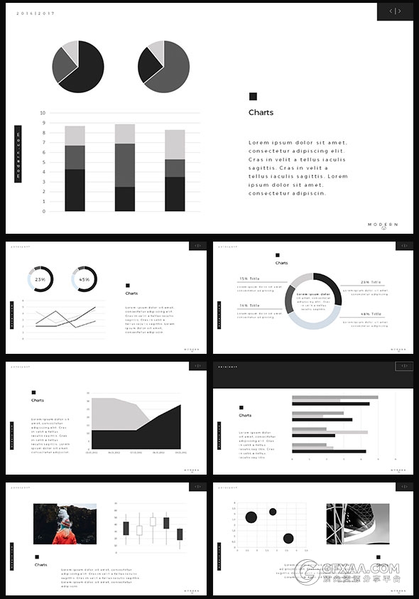 90多页简约艺术摄影图片展示PPT模板 - 顶尖PPT