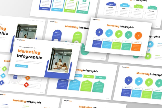 彩色流程图形keynote模板 - 顶尖PPT