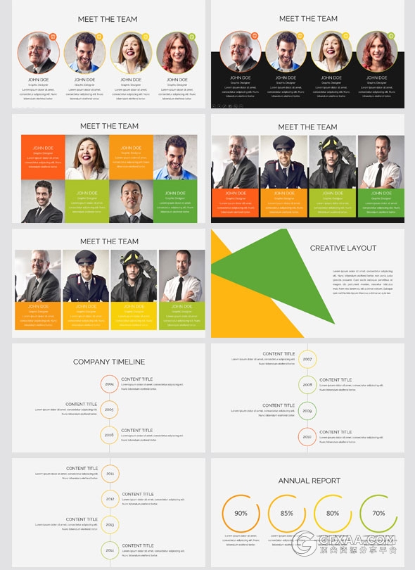 100页色彩图形图标商务多用途PPT模板 - 顶尖PPT