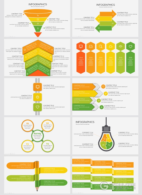 100页色彩图形图标商务多用途PPT模板 - 顶尖PPT