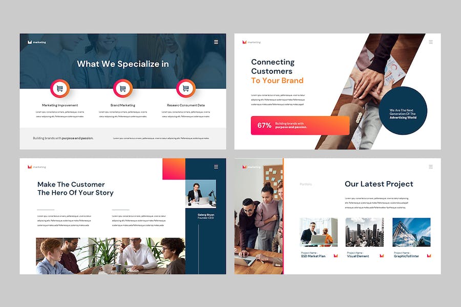 商业市场营销策略展示PPT模板 - 顶尖PPT