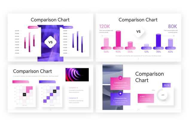 对比分析信息图表数据展示对标PPT模板 - 顶尖PPT