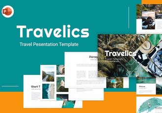 创意国外旅游度假旅社景点宣传介绍PPT模板 - 顶尖PPT