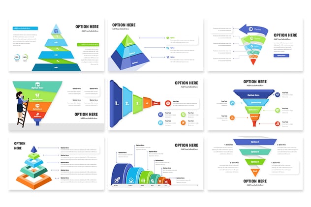 彩色漏斗信息图表PPT模板 - 顶尖PPT