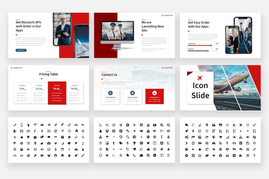 航空公司宣传介绍keynote模板 - 顶尖PPT