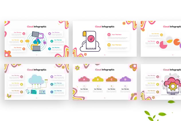 云数据云服务信息图形keynote模板 - 顶尖PPT