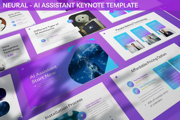 AI人工智能助理keynote模板 - 顶尖PPT