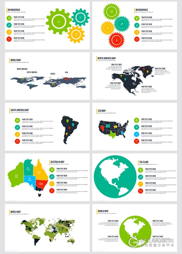 100页企业团队介绍商务通用PPT模板51种配色主题 - 顶尖PPT