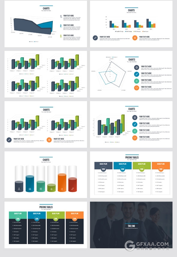51种配色方案88页简约商务多种规格PPT模板 - 顶尖PPT