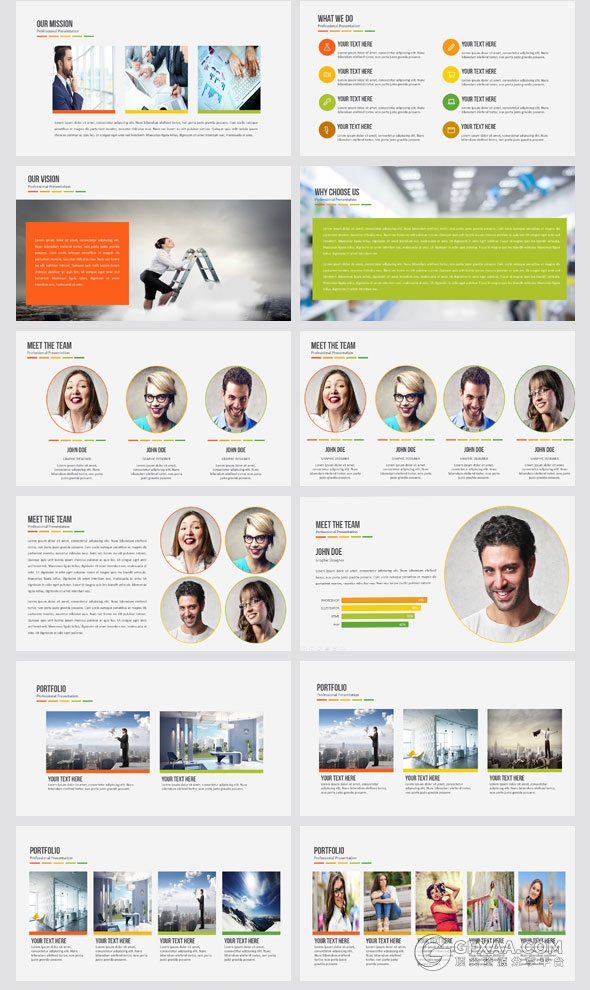 51种配色方案77页简约高端商务PPT模板 - 顶尖PPT