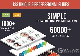 133页简约商务通用PPT模板51种配色文件XML - 顶尖PPT