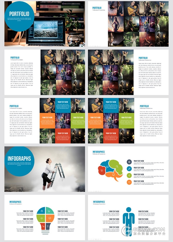 100页商务团队企业简介通用PPT模板51种配色方案 - 顶尖PPT