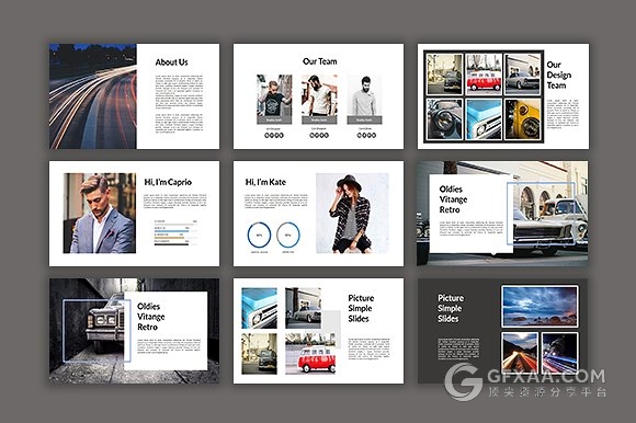 简约大气摄影图片展示keynote模板 - 顶尖PPT