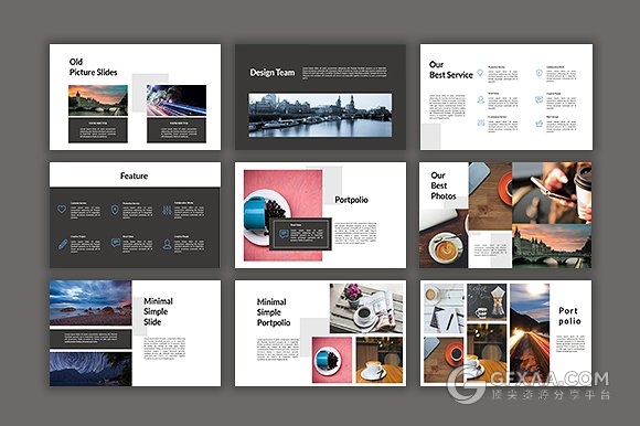 简约大气摄影图片展示keynote模板 - 顶尖PPT