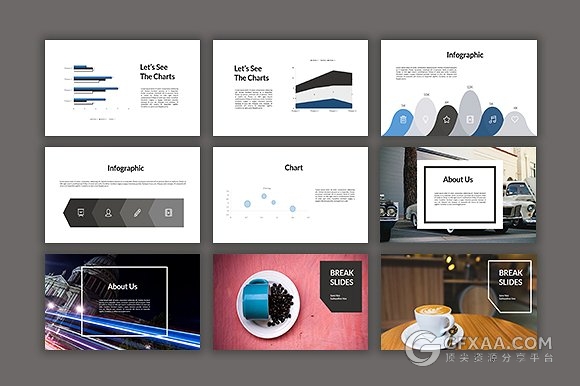 简约大气摄影图片展示keynote模板 - 顶尖PPT