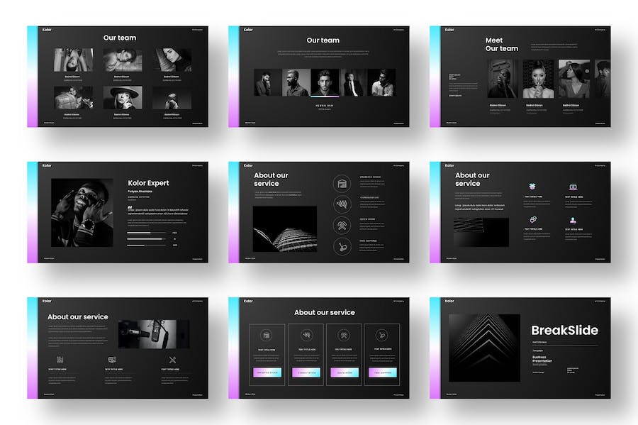 黑色商务PowerPoint模板 - 顶尖PPT