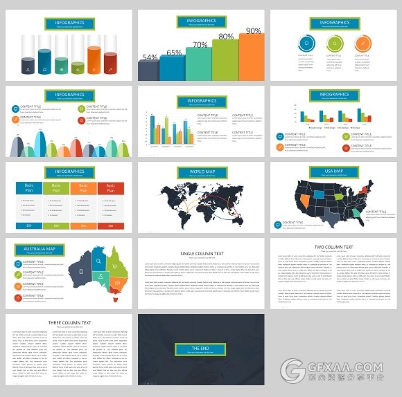 多色搭配图形图标商务通用keynote模板 - 顶尖PPT