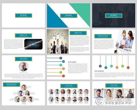 多色搭配图形图标商务通用keynote模板 - 顶尖PPT