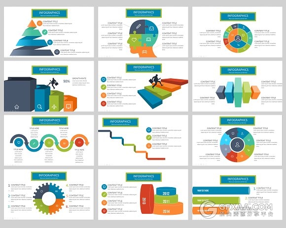 多色搭配图形图标商务通用keynote模板 - 顶尖PPT