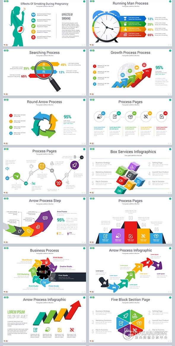 472页大型数据逻辑图图标多行业通用PPT模板 - 顶尖PPT